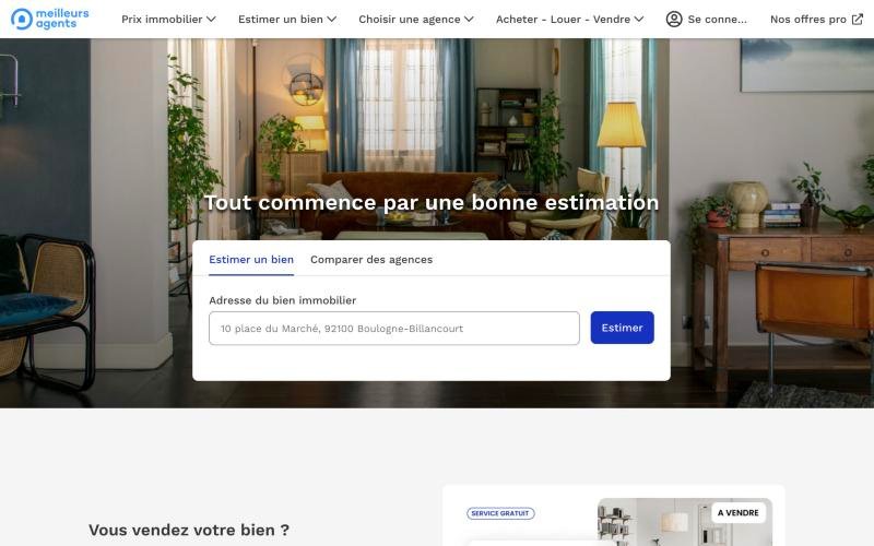 Capture d'écran meilleursagents.com